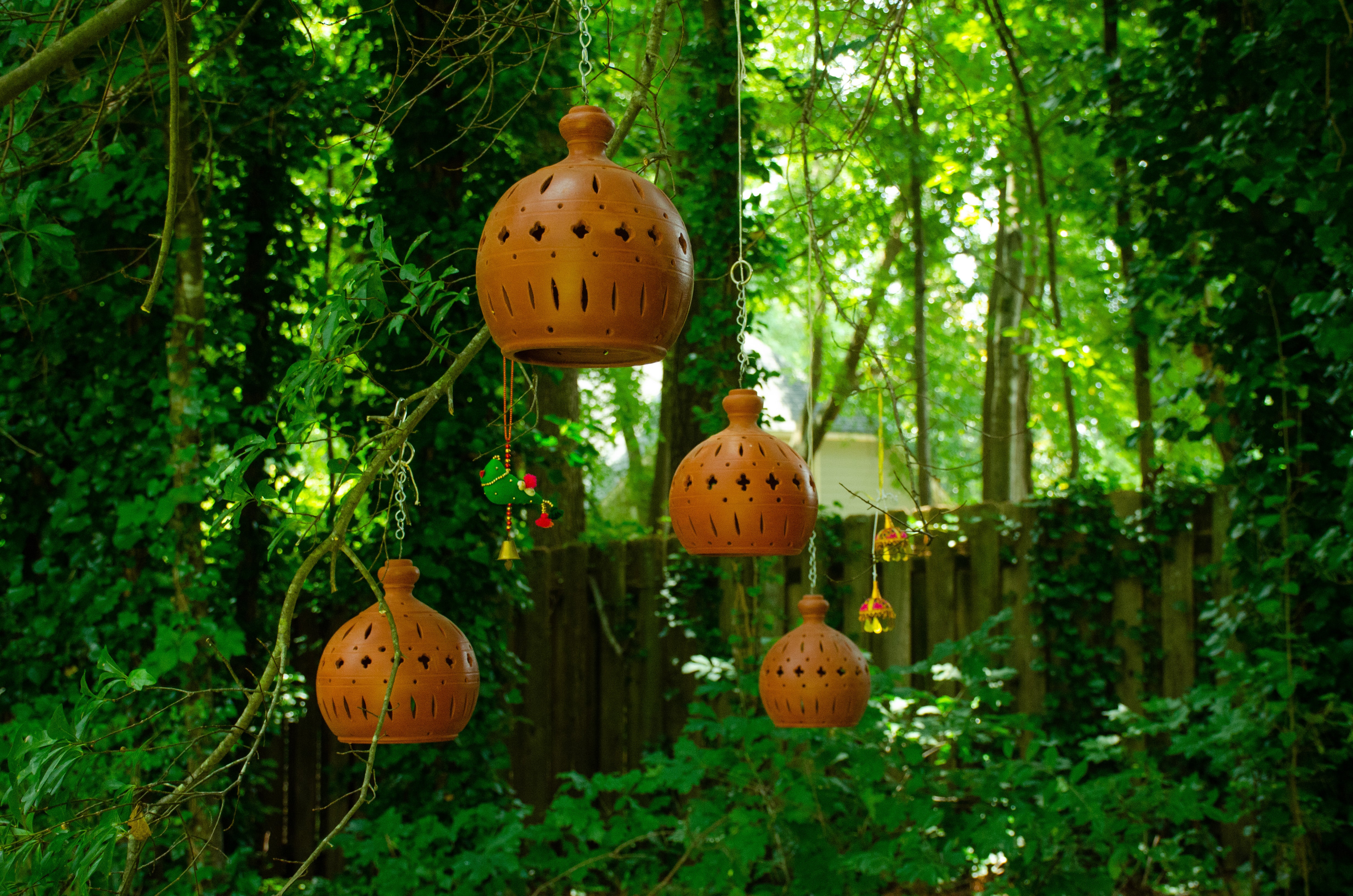 Set of 2 Kayal Terracotta Hanging Pendant Light