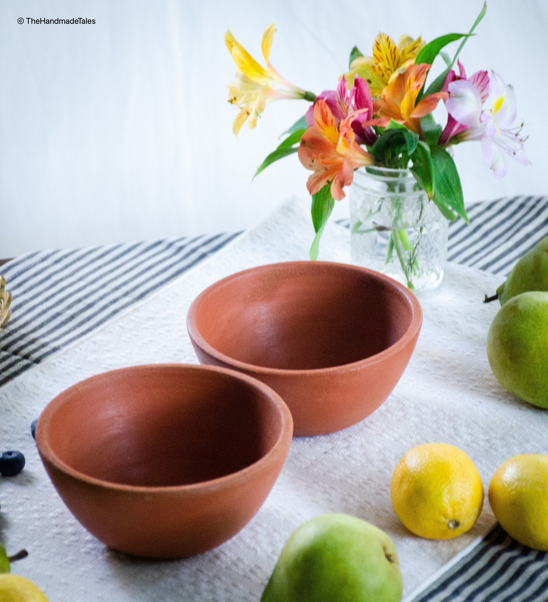 Pair of Handmade Clay Bowls