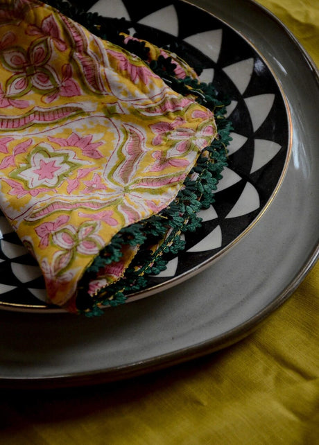 Hand block printed cotton napkins set of 4