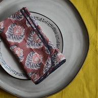 Hand Block Printed Cotton Napkins, Set of 4