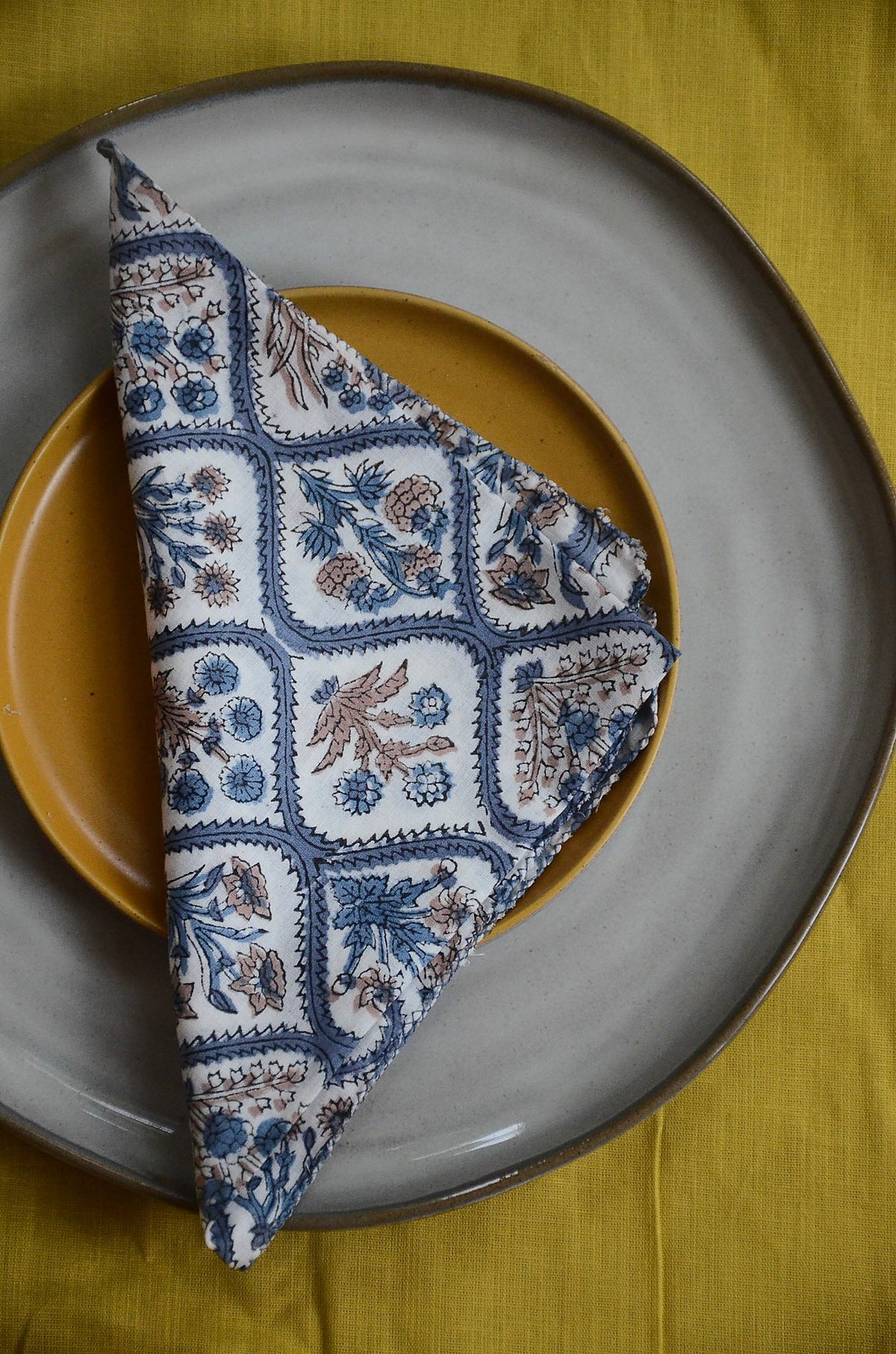 Hand Block Printed Cotton Napkins, Set of 4