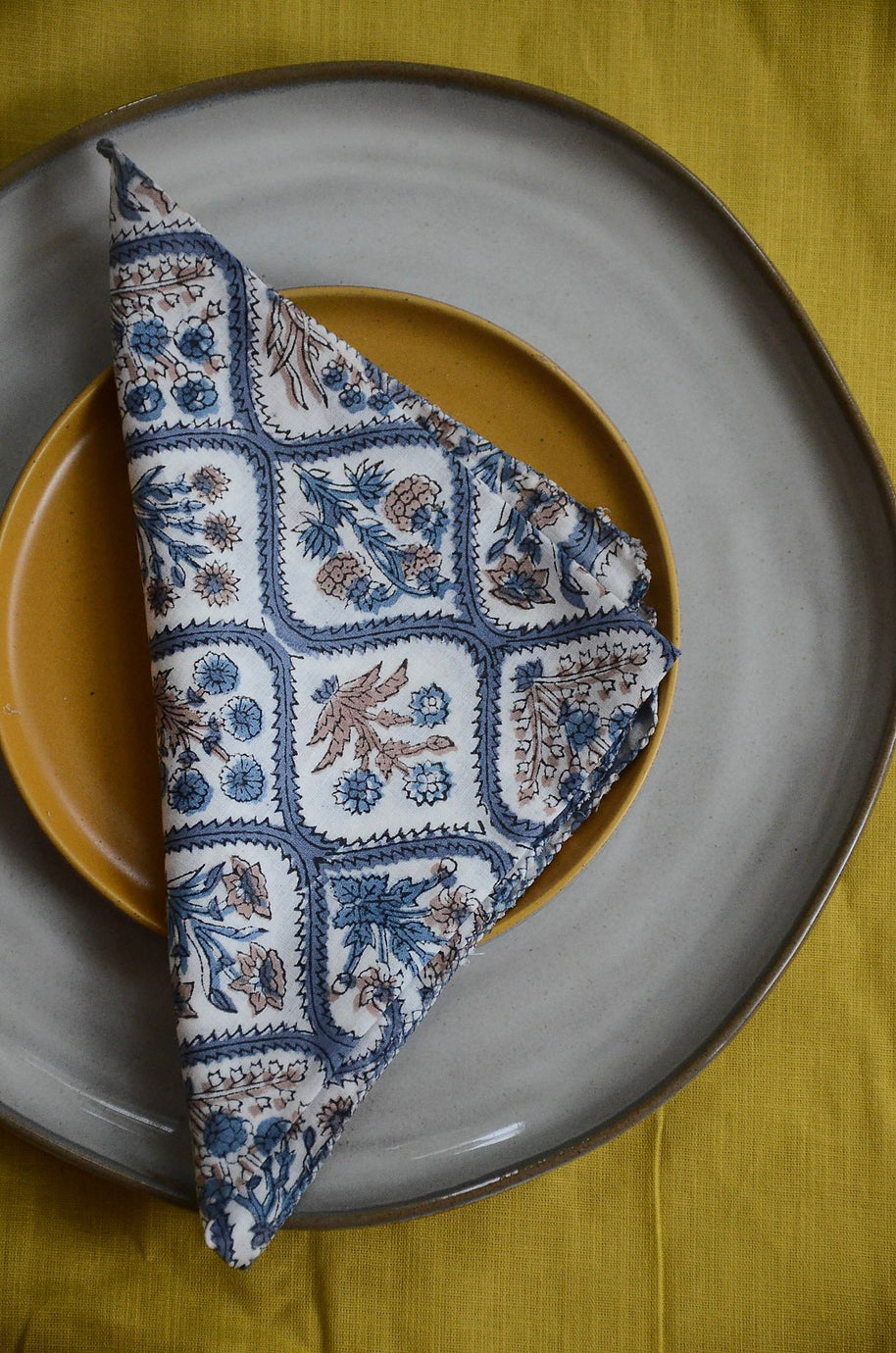 Hand Block Printed Cotton Napkins, Set of 4