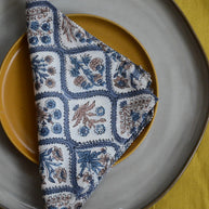 Hand Block Printed Cotton Napkins, Set of 4