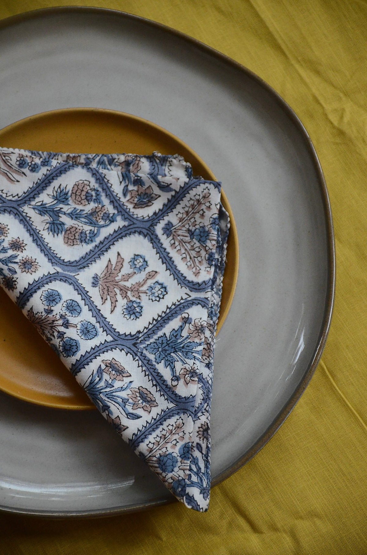 Hand Block Printed Cotton Napkins, Set of 4