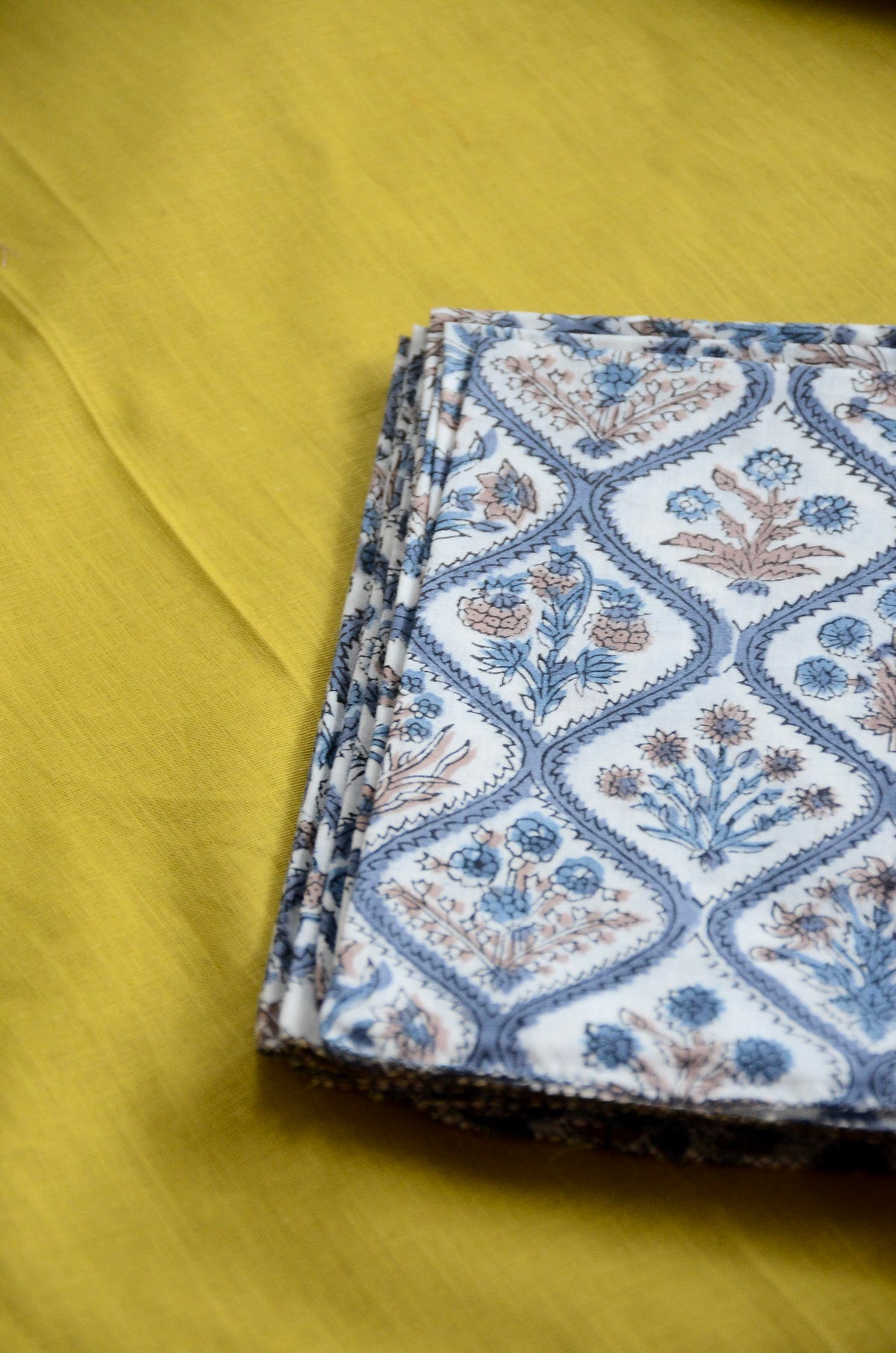 Hand Block Printed Cotton Napkins, Set of 4
