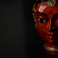 Large Golden Kinnal Head Sculpture - Woman