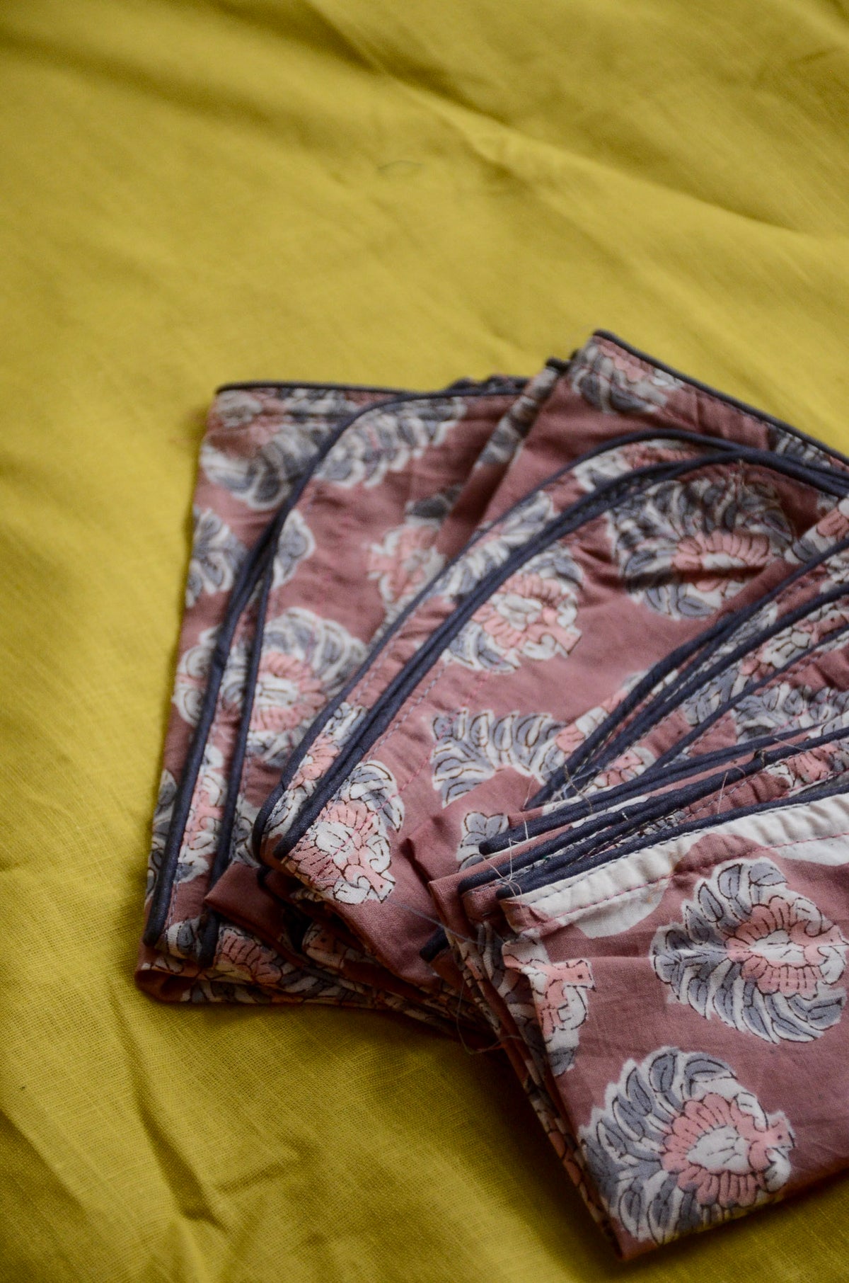 Hand Block Printed Cotton Napkins, Set of 4