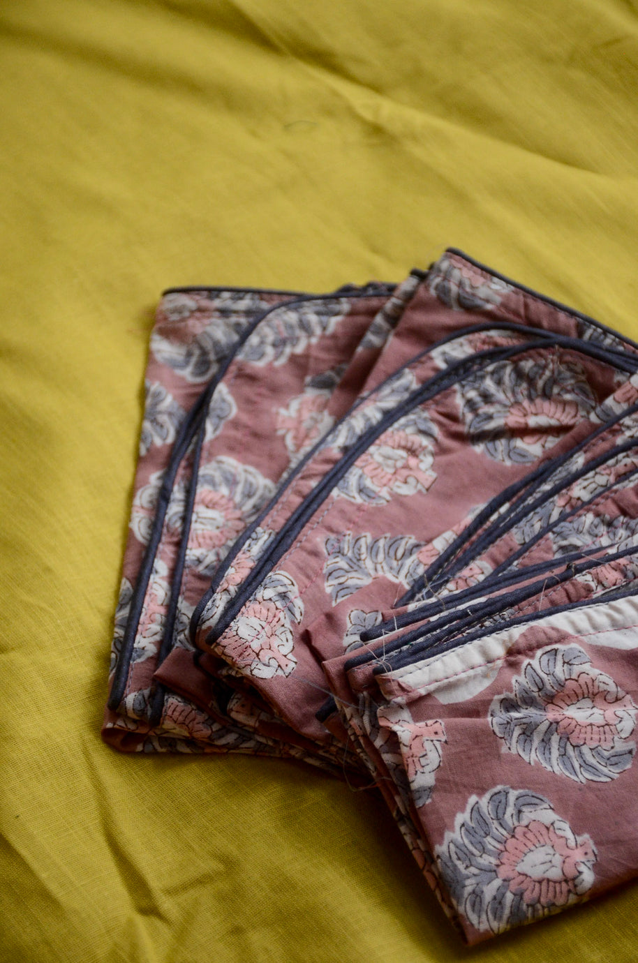 Hand Block Printed Cotton Napkins, Set of 4