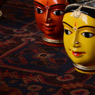Large Yellow Kinnal Head Sculpture - Woman