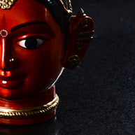 Large Golden Kinnal Head Sculpture - Woman