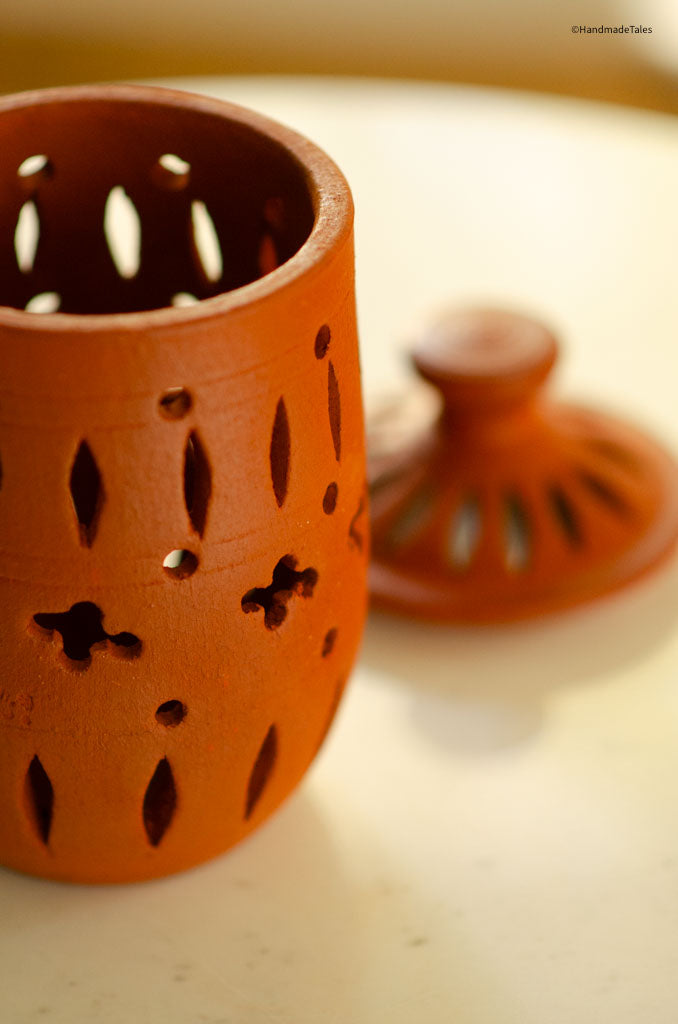 Tara Handmade Terracotta Candleholder.