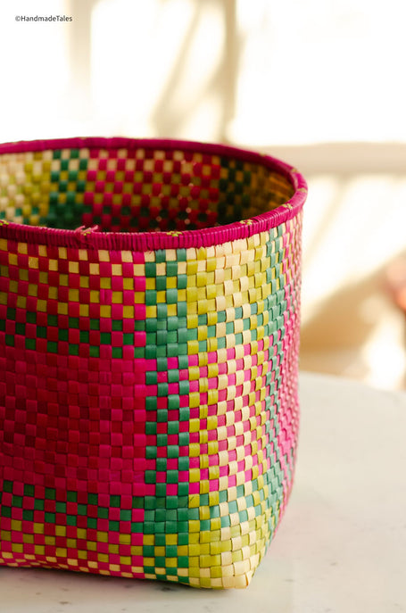 Handwoven Kottan Tall Basket.