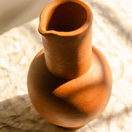 Handmade Terracotta Carafe & Cup.