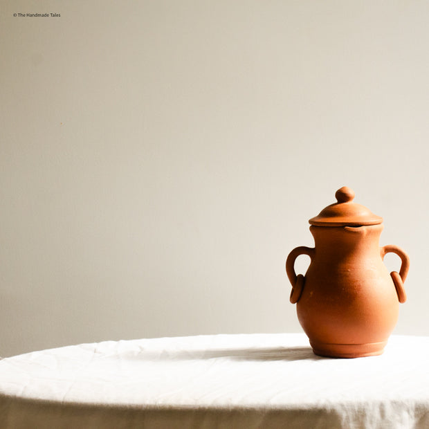 Handmade Terracotta Jar with Rings.