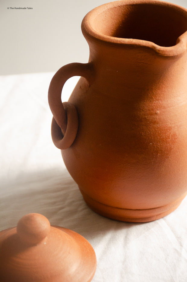 Handmade Terracotta Jar with Rings.
