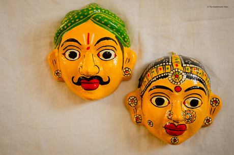 Pair of 2 - Cheriyal Wall Masks - Small