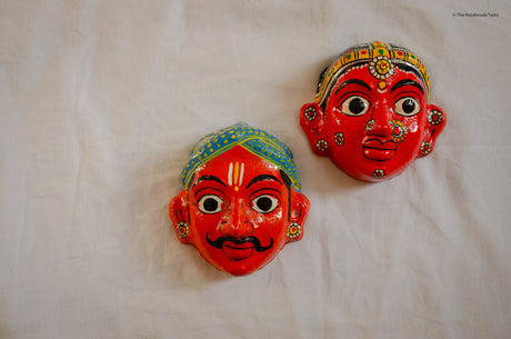 Pair of 2 - Cheriyal Wall Masks - Small