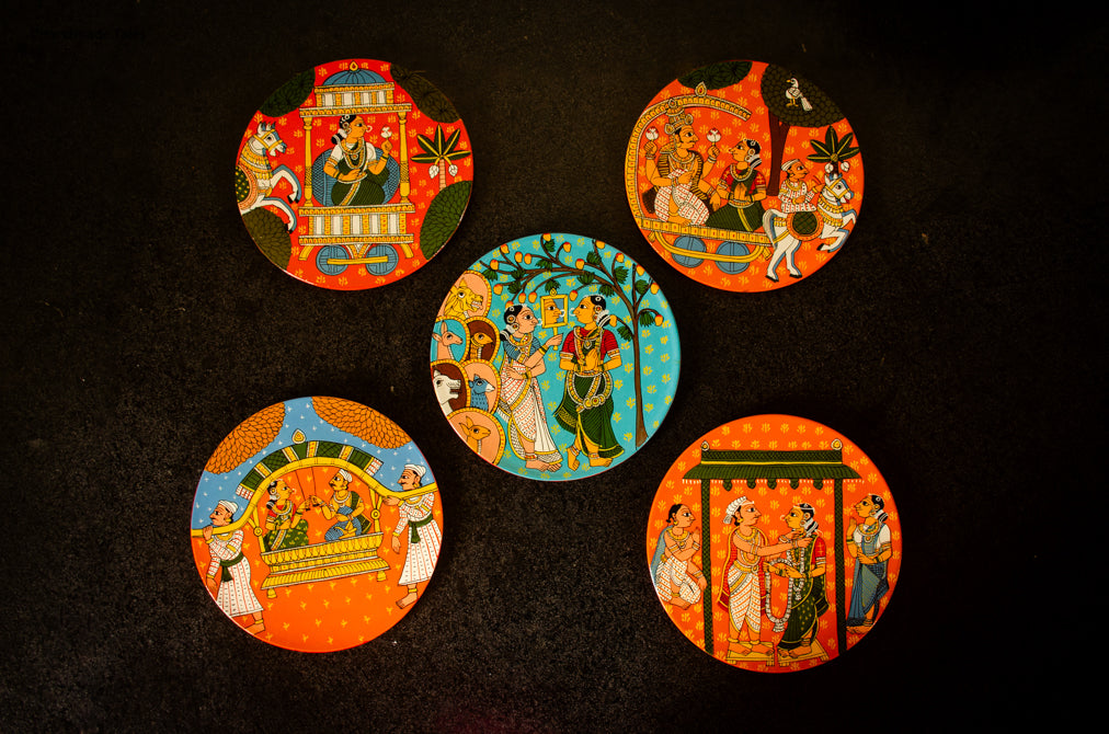 Handpainted Cherial Wall Plates - Indian Wedding.