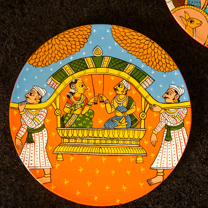 Handpainted Cherial Wall Plates - Indian Wedding.