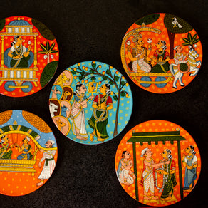 Handpainted Cherial Wall Plates - Indian Wedding.