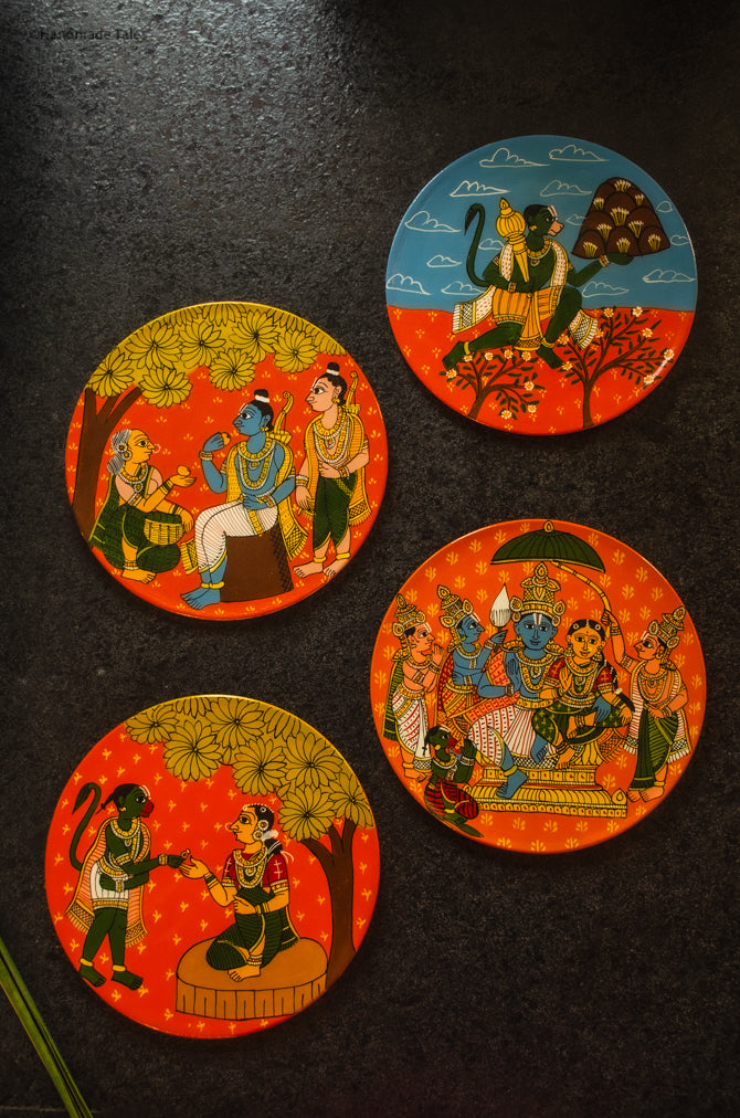 Handpainted Cherial Wall Plates - Ramayanam.