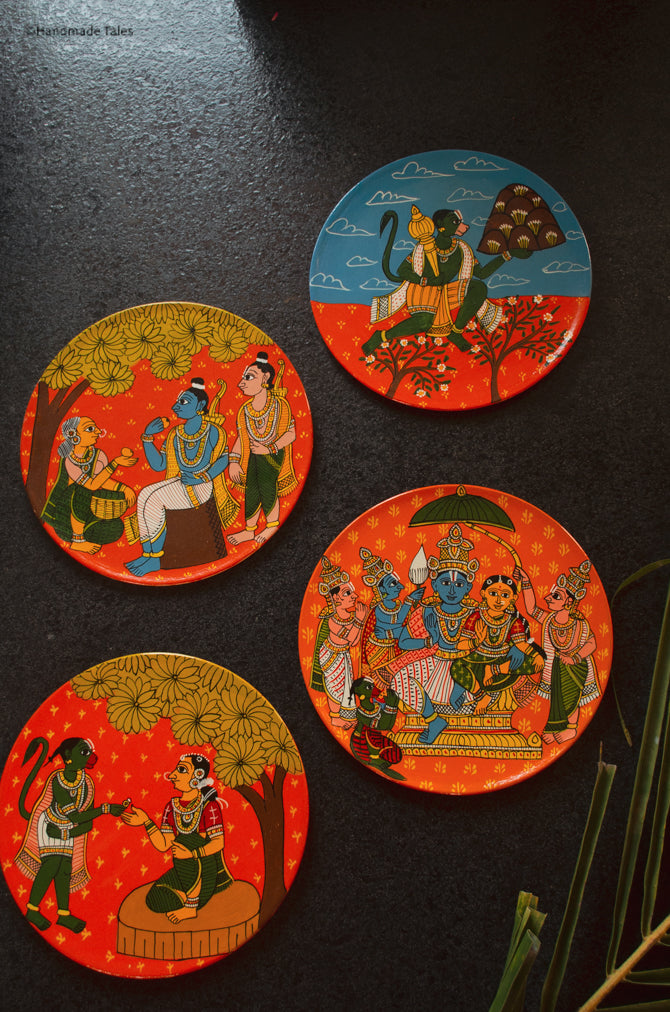 Handpainted Cherial Wall Plates - Ramayanam.