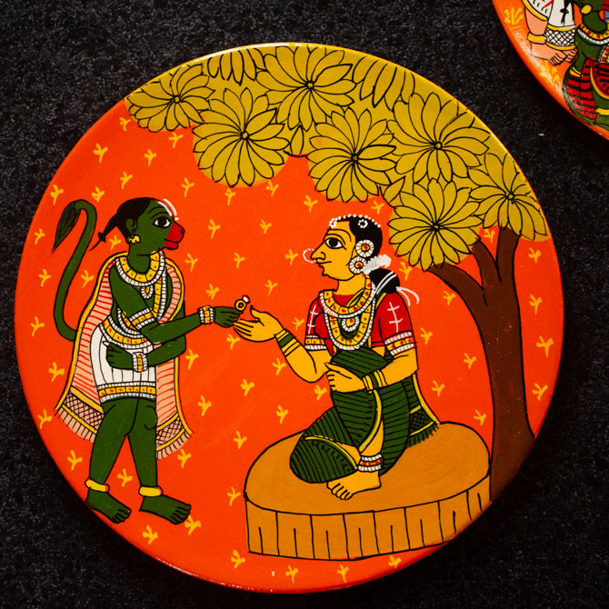 Handpainted Cherial Wall Plates - Ramayanam.