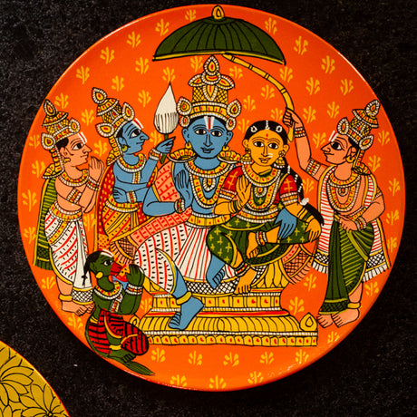 Handpainted Cherial Wall Plates - Ramayanam.