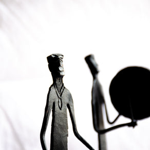 The Rhythm Keepers - Modern Dokra Tribal Musician Sculpture.