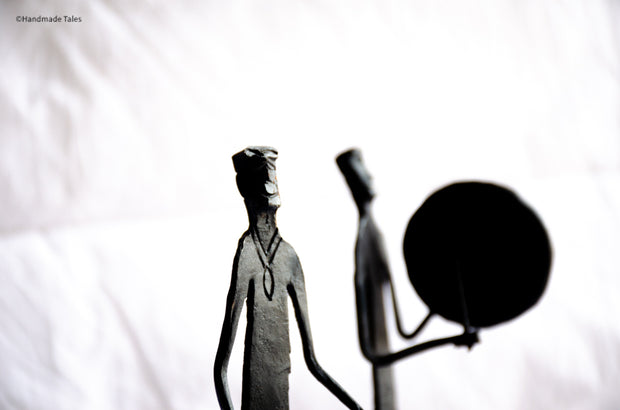The Rhythm Keepers - Modern Dokra Tribal Musician Sculpture.