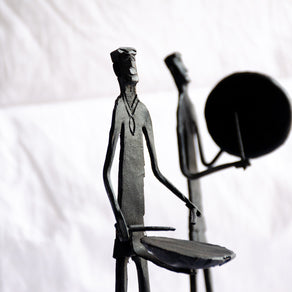 The Rhythm Keepers - Modern Dokra Tribal Musician Sculpture.