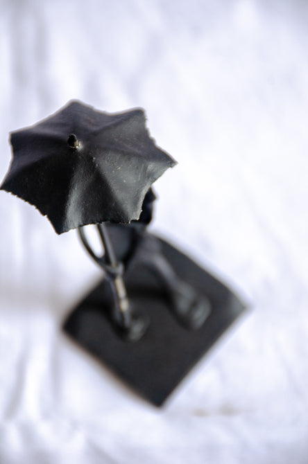 Shelter - Tribal Father and Child Sculpture, Handmade Dokra Style Metal Art.