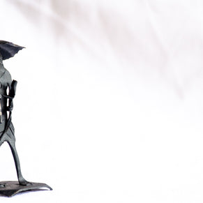 Shelter - Tribal Father and Child Sculpture, Handmade Dokra Style Metal Art.