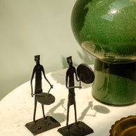 The Rhythm Keepers - Modern Dokra Tribal Musician Sculpture.