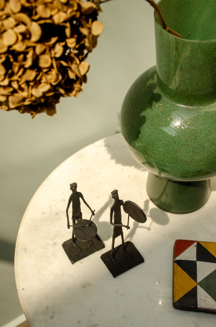 The Rhythm Keepers - Modern Dokra Tribal Musician Sculpture.