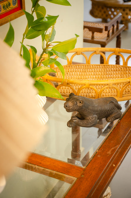 The Ranthambore Tiger - Black Terracotta Figurine