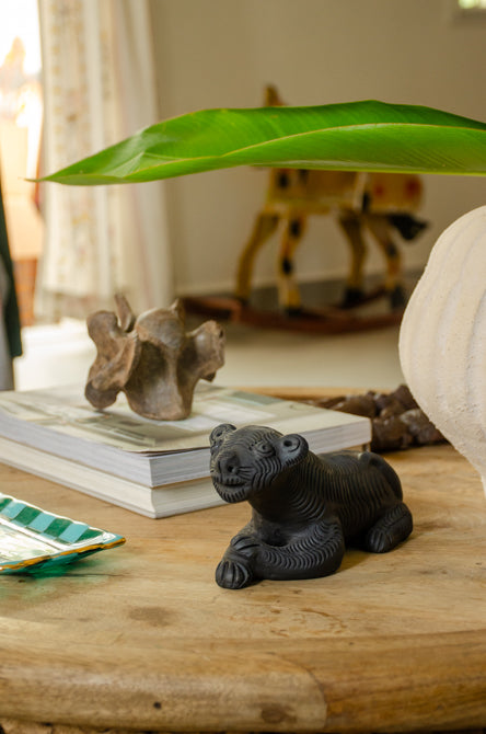 The Ranthambore Tiger - Black Terracotta Figurine
