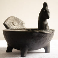Pakshi Uruli - Black Terracotta Bird-Goddess Bowl