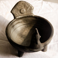 Pakshi Uruli - Black Terracotta Bird-Goddess Bowl