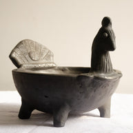 Pakshi Uruli - Black Terracotta Bird-Goddess Bowl