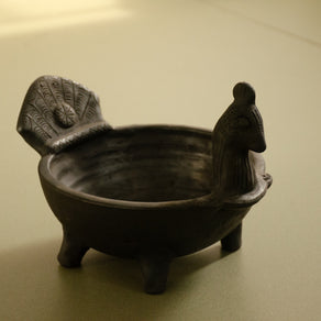 Pakshi Uruli - Black Terracotta Bird-Goddess Bowl
