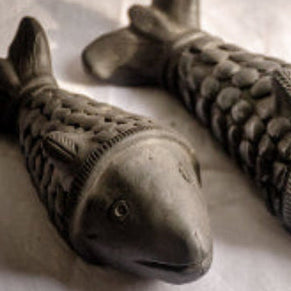 Matsya - Black Terracotta Fish Pair
