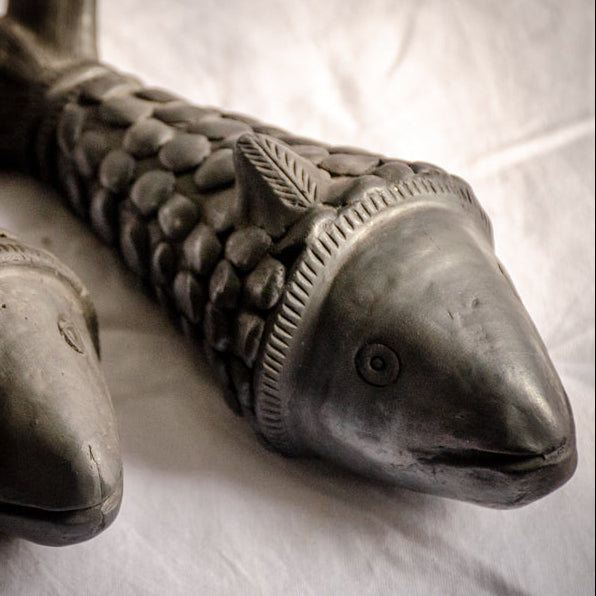Matsya - Black Terracotta Fish Pair