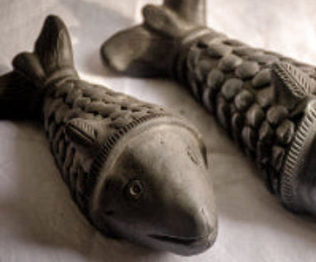 Matsya - Black Terracotta Fish Pair