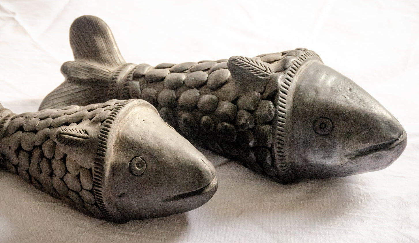 Matsya - Black Terracotta Fish Pair