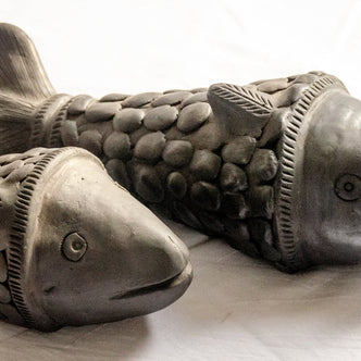 Matsya - Black Terracotta Fish Pair