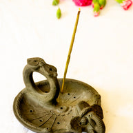 Gaja - Black Terracotta Elephant Incense Dish