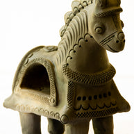 DHUPA - Black Terracotta Horse Incense Holder