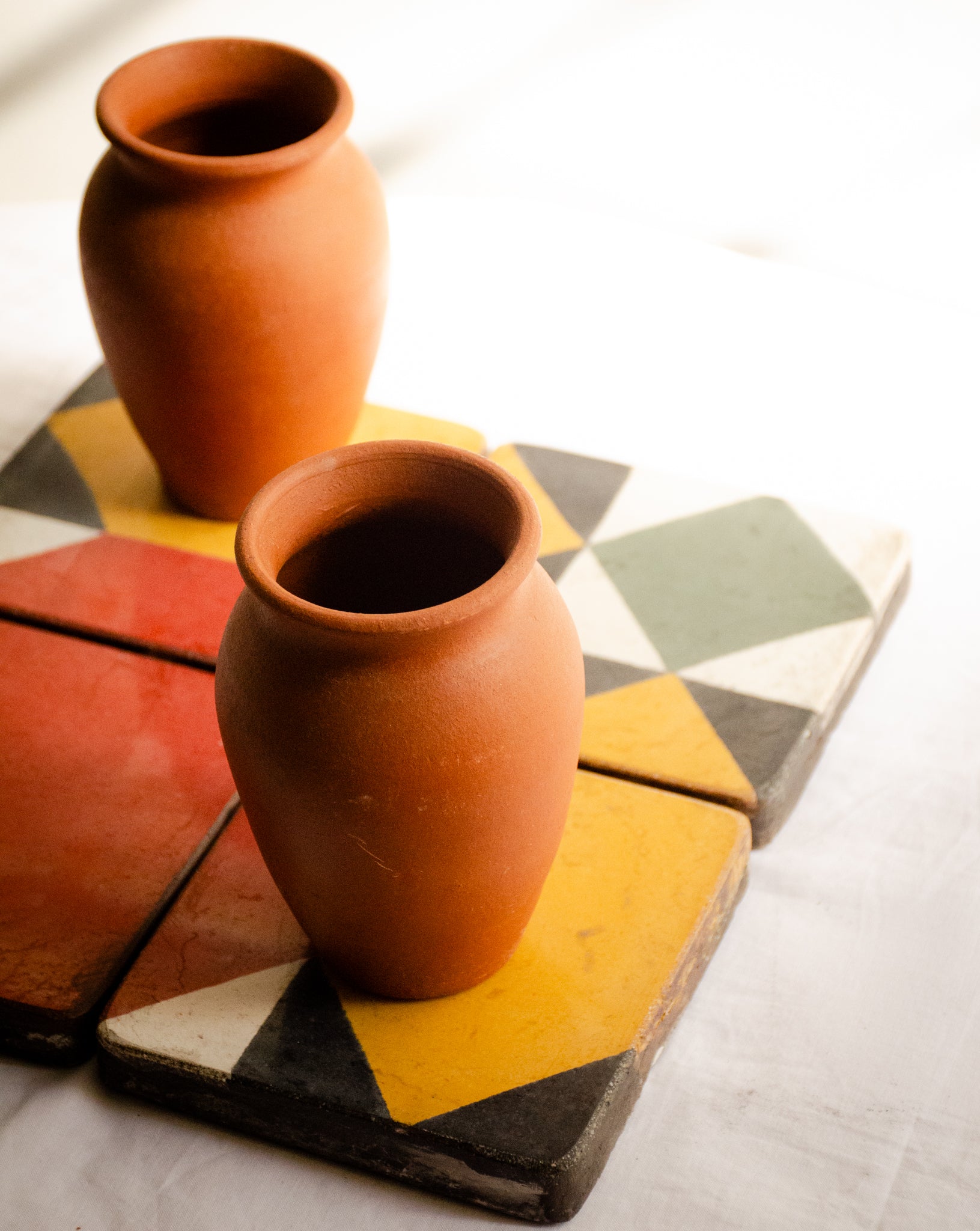 Athangudi Tiles - Geometric Pattern 1 - Set of 4
