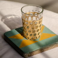 Athangudi Tiles - Teal & Mustard - Set of 2